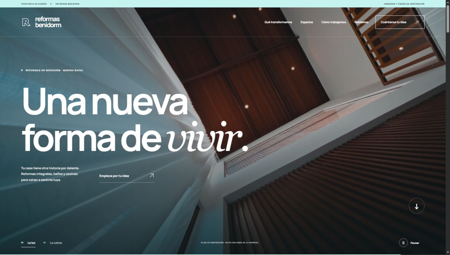 Captura de la propuesta web de Reformas Benidorm